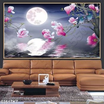 Tranh thư pháp hoa và sơn thủy