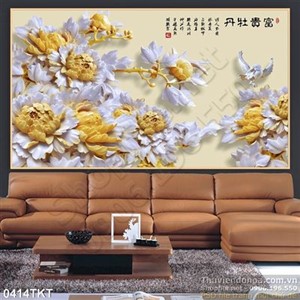 Tranh kim tiền hoa cúc phong thủy