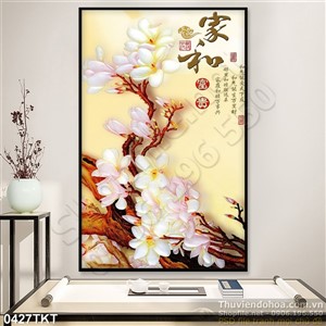 Tranh kim tiền hoa thư pháp