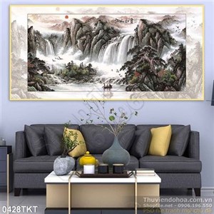 Tranh thư pháp sơn thủy