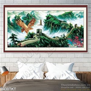 Tranh thư pháp phong thủy chim đại bàng