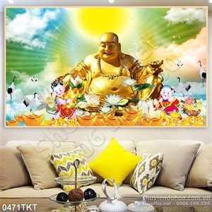 Tranh kim tiền Phật Di Lặc