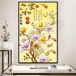 Tranh kim tiền hoa sứ nghệ thuật