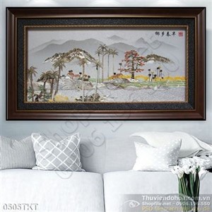 Tranh thư pháp phong cảnh trang trí