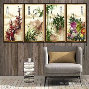 Tranh thư pháp cuc, mai