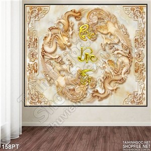 Tranh psd tứ quý treo tường phòng thờ