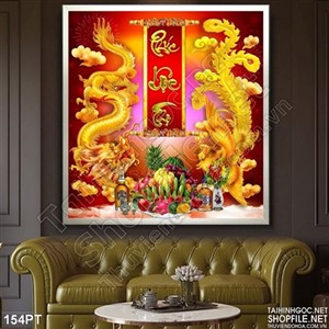 Tranh bàn thờ rồng phụng psd