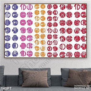 Font chữ cửu huyền thất tổ nghệ thuật treo bàn thờ