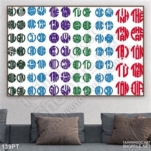 Bộ chữ cửu huyền thất tổ nghệ thuật đẹp