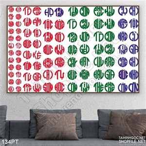 Bộ chữ cửu huyền thất tổ treo tường phòng thờ