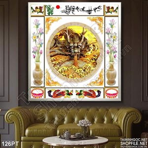 Tranh điêu khắc rồng treo bàn thờ tổ