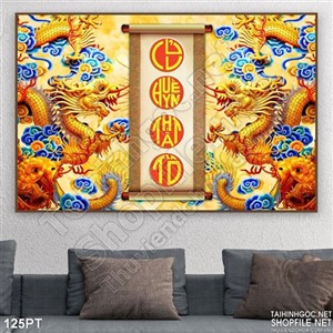 Tranh treo bàn thờ cửu huyền thất tổ điêu khắc