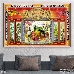 Tranh 3D bàn thờ cửu huyền thất tổ