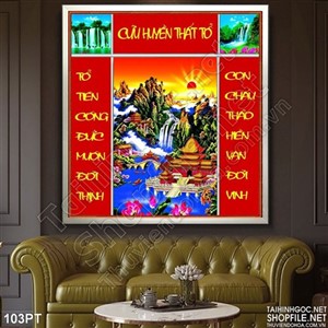 Tranh cửu huyền thất tổ mới nhất psd