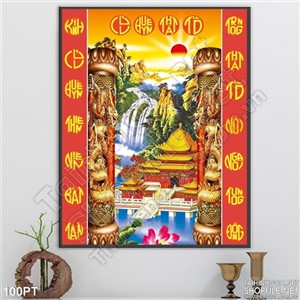 Tranh cửu huyền thất tổ treo phòng thờ