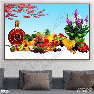 Tranh psd hoa quả trang trí bàn thờ