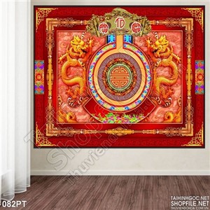 Tranh điêu khắc rồng treo bàn thờ 3D