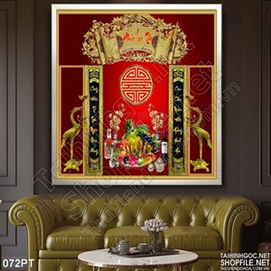 Tranh bàn thờ chim Hạc phong thủy