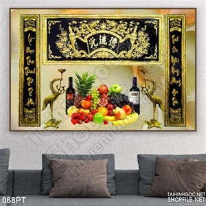 Tranh bàn thờ Hạc treo phong thờ psd