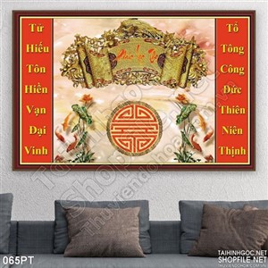 Tranh bàn thờ cửu huyền thất tổ 3D psd