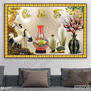 Tranh psd bàn thờ chim Hạc