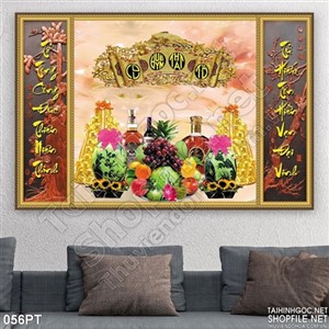 Tranh khung gỗ bàn thờ cửu huyền thất tổ