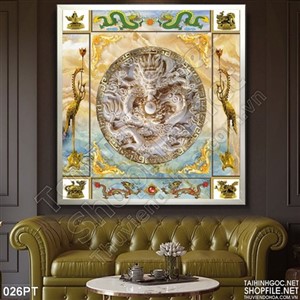 Tranh 3D bàn thờ điêu khắc rồng phụng