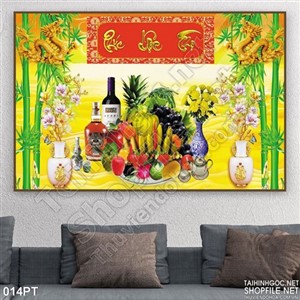 Tranh psd bàn thờ Phúc Lộc Thọ 3D