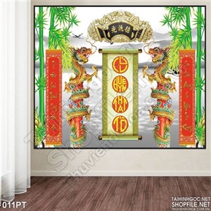 Tranh psd bàn thờ cửu huyền thất tổ 3D