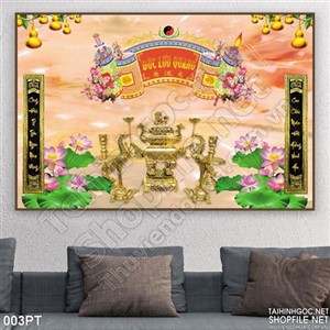 Tranh 3D bàn thờ cửu tuyền thất tổ