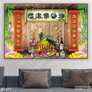 Tranh psd bàn thờ cửu huyền thất tổ