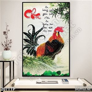 Tranh về cha thư pháp