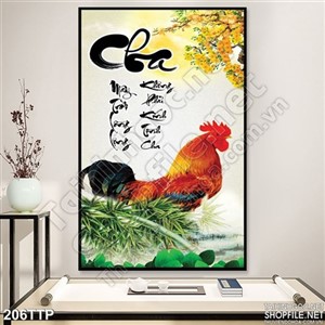 Tranh thư pháp về công cha