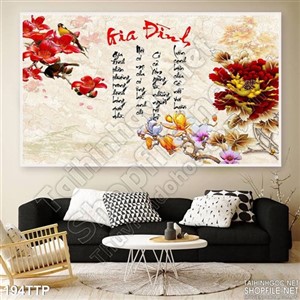 Tranh thư pháp treo tường về gia đình đẹp