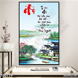 Tranh thư pháp ý nghĩa về mẹ psd
