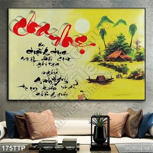 Tranh thư pháp về công ơn của cha mẹ