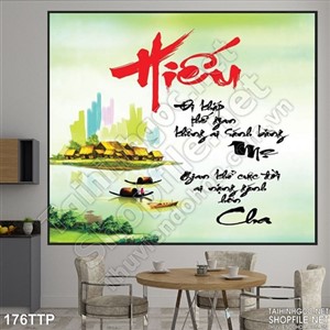 Tranh thư pháp chữ hiếu