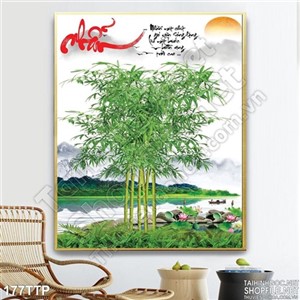 Tranh phong cảnh và chữ nhẫn thư pháp