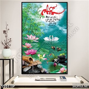 Tranh thư pháp chữ nhẫn nghệ thuật