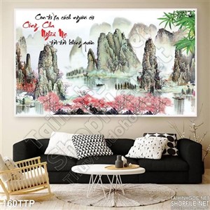 Tranh thư pháp công cha nghĩa mẹ