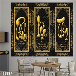 Tranh thư pháp bộ ba phúc lộc thọ