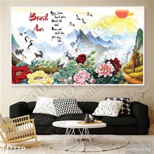 Tranh thư pháp chữ bình an psd