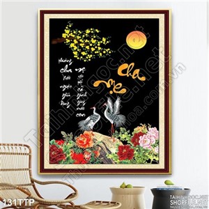 Tranh thư pháp về cha mẹ đẹp độc đáo