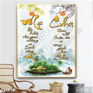 Tranh thư pháp mẹ cha