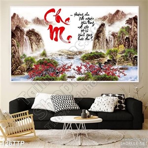 Tranh thư pháp phong thủy cha mẹ