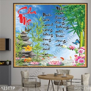 Tranh thư pháp về cha mẹ psd