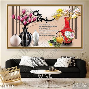 Tranh thư pháp về cha mẹ nghệ thuật