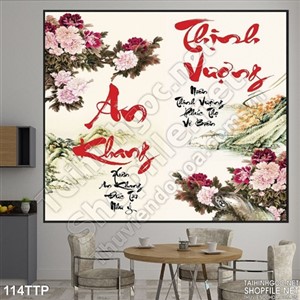Tranh thư pháp an khang thịnh vượng psd