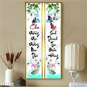 Tranh thư pháp bộ đôi cha mẹ