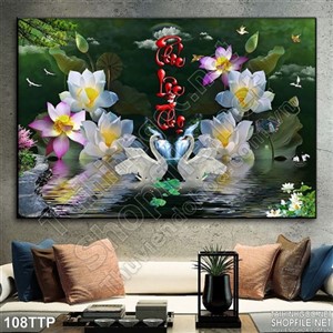 Tranh thư pháp in canvas đẹp